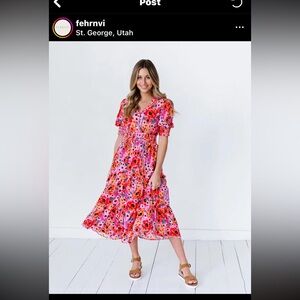 Magenta Floral Dress
